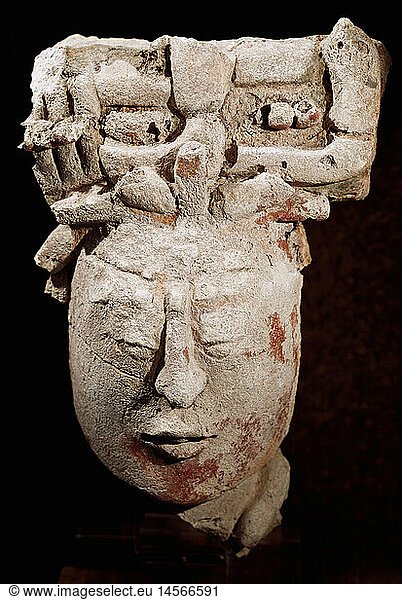 ÃœF  SG hist.  ArchÃ¤ologie  Maya  Kopf  Stuck  HÃ¶he 38 7 cm  Palenque  500 - 800 n. Chr.  Stolper Galleries  MÃ¼nchen