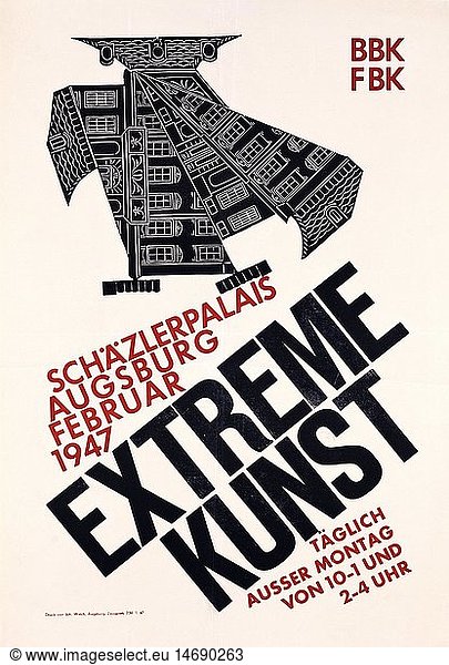 ÃœF  SG hist.  Ausstellungen  Kunst  Ausstellung 'Extreme Kunst'  SchÃ¤tzlerpalais  Augsburg  Februar 1947  Plakat