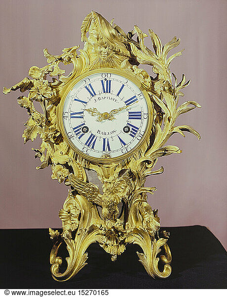 ÃœF  SG hist.  Uhren  Pendeluhr  von Jean Baptiste Baillon  Bronze  vergoldet  Paris  1885