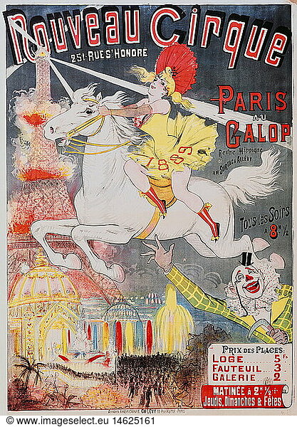 ÃœF SG hist.  Werbung  Zirkus  Plakat 'Nouveau Cirque'  Paris  Frankreich  1889