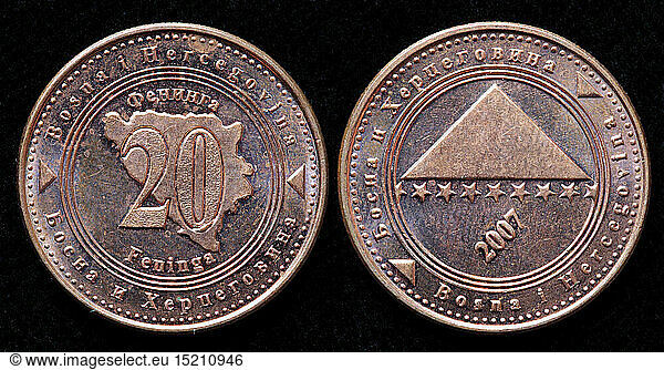 20 Feninga coin  Bosnia and Herzegovina  2007