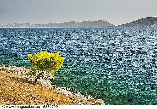 Ägäisches Meer  vom Peloponnes aus gesehen  Griechenland