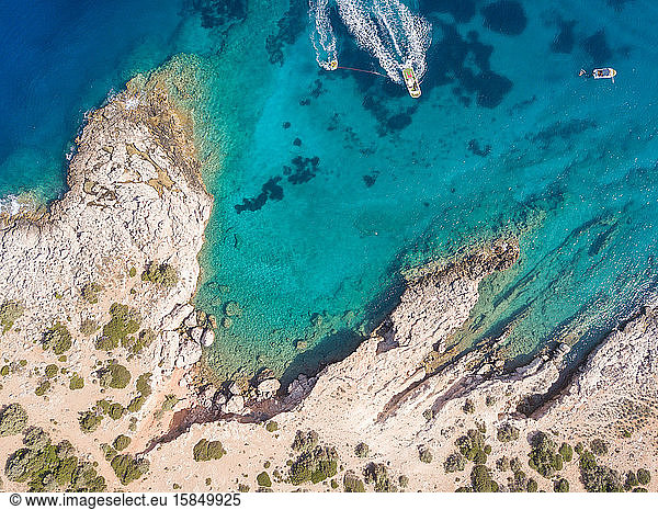 Ägäisches Meer von oben  Griechenland