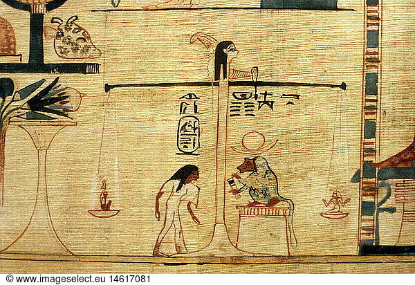 Ãœ Geo. hist.  Ã„gypten  Totenkult  Totenbuch  Totengericht  Papyros  Theben  Neues Reich  British Museum  London