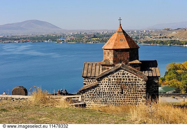 ''Holy Mother of God'' Church (Surp Astvatsatsin)  Sevanavank Monastery on Sevan Peninsula  Lake Sevan  Gegharkunik region  Armenia  Eurasia.