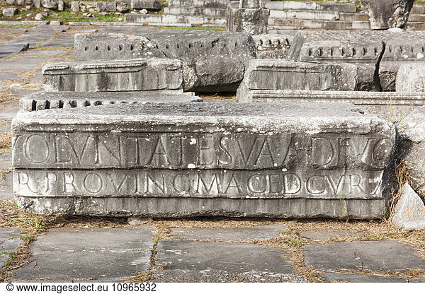'Inscription in western Philippi mentioning the Province of Macedonia; Philippi Greece'