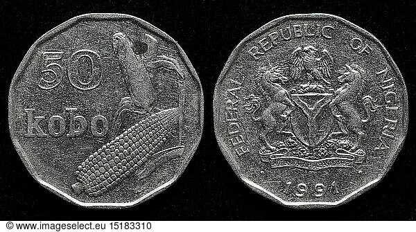 50 Kobo coin  Nigeria  1991