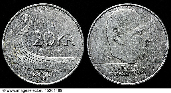 20 Kroner coin  Norway  2001