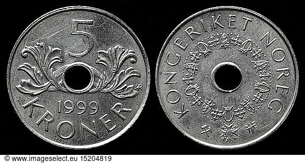 5 Kroner coin  Norway  1999