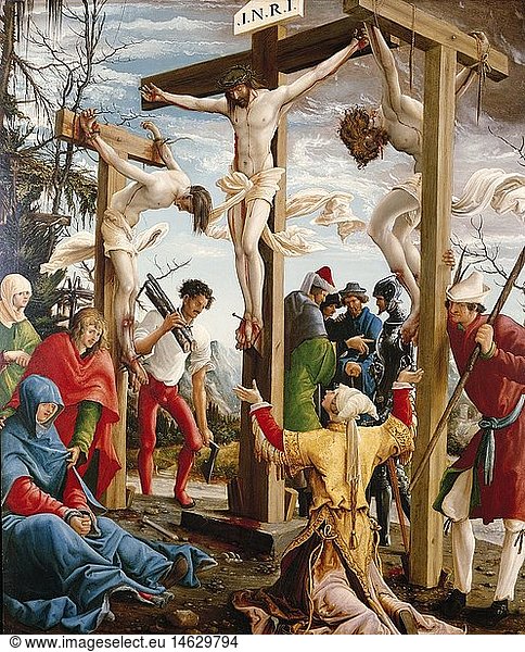 Ãœ Kunst  Altdorfer  Albrecht (um 1480 - 1538)  Altarbild  Sebastiansaltar  Kreuzigung Christi  1509 - 1518  Holz  112 2 cm x 94 5 cm  Augustiner-Chorherrenstift  Sankt Florian