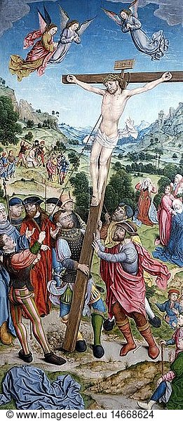 Ãœ Kunst  Bouts  Aelbert (um 1460 - 1549)  Altarbild  'Kreuzweg des Herrn'  Kreuzigung Christi  Ende 15. Jahrhundert  Zisterzienserabtei  Wettingen-Mehrerau