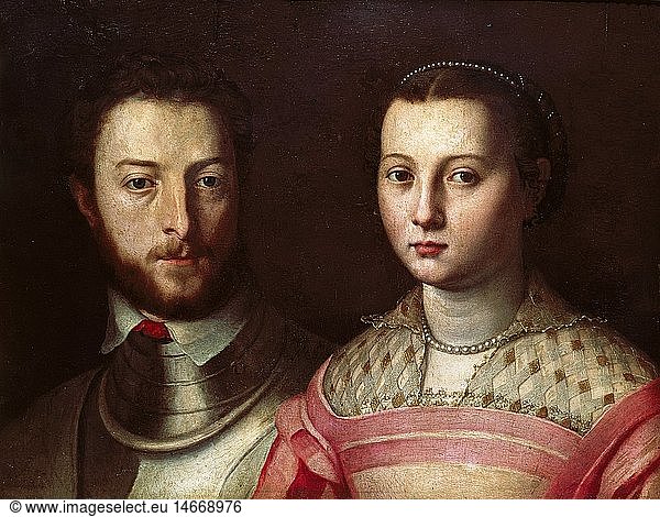 Ãœ Kunst  Bronzino  Agnolo di Cosimo  (1503 - 1572)  GemÃ¤lde  'Portrait eines Ehepaares'  StÃ¤dtisches Museum  StraÃŸburg