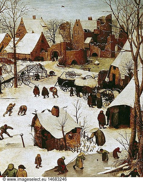 Ãœ Kunst  Bruegel  Pieter der Ã„ltere (um 1525 - 1569)  GemÃ¤lde  'Die VolkszÃ¤hlung in Bethlehem'  Detail  1566  Ã–l auf Eichenholz  115 5 cm x 163 5 cm  KÃ¶nigliches Museum der SchÃ¶nen KÃ¼nste  BrÃ¼ssel  Belgien
