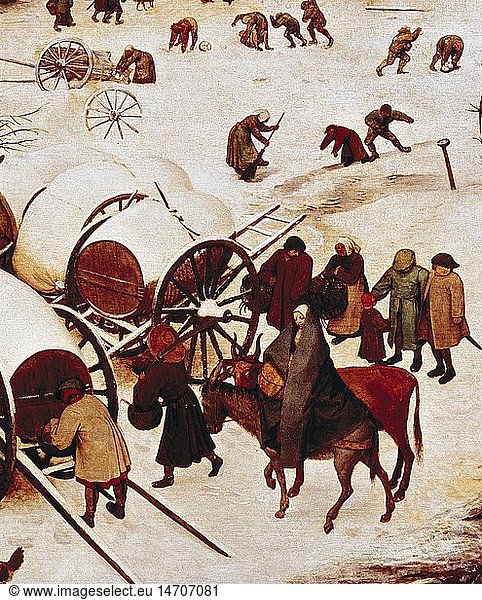 Ãœ Kunst  Bruegel  Pieter der Ã„ltere (um 1525 - 1569)  GemÃ¤lde  'Die VolkszÃ¤hlung in Bethlehem'  Detail  1566  Ã–l auf Eichenholz  115 5 cm x 163 5 cm  KÃ¶nigliches Museum der SchÃ¶nen KÃ¼nste  BrÃ¼ssel  Belgien