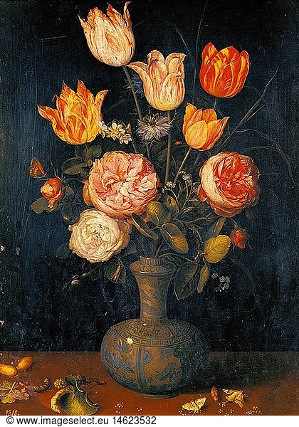 Ãœ Kunst  Brueghel  Jan der Ã„ltere  (1568 - 1625)  GemÃ¤lde  'Blumen in einer Vase'  Accademia Carrara  Bergamo