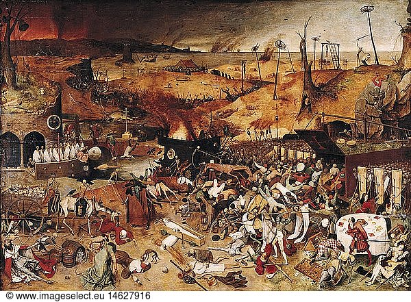 Ãœ Kunst  Brueghel  Pieter der Ã„ltere  (um 1528 - 1569)  GemÃ¤lde  'Triumph des Todes'  um 1562  Ã–l auf Holz  117 cm x 162 cm  Prado  Madrid