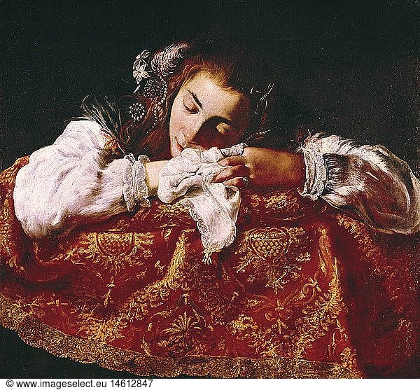 Ãœ Kunst  Feti  Domenico  (1589 - 1623)  GemÃ¤lde  'Schlafendes MÃ¤dchen'  um 1615  Ã–l auf Leinwand  67 5 cm x 74 cm  Museum fÃ¼r bildende KÃ¼nste  Budapest