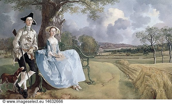Ãœ Kunst  Gainsborough  Thomas  (1727 - 1788)  GemÃ¤lde  'Mr and Mrs Andrews'  ('Mr. und Mrs. Andrews')  um 1750  Ã–l auf Leinwand  69 8 cm x 119 4 cm  National Gallery  London
