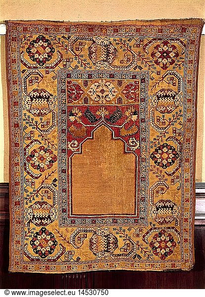 Ãœ Kunst  islamische Kunst  Teppiche und Stoffe  Ghiordes  Kleinasien  18. Jahrhundert  Sammlung Bernheimer  MÃ¼nchen  Deutschland