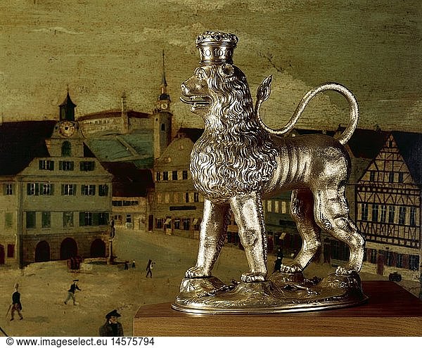 Ãœ Kunst  Kunsthandwerk  'Goldener LÃ¶we'  TrinkgefÃ¤ÃŸ  Gold  1610  Vaihingen / Enz  Baden-WÃ¼rttemberg