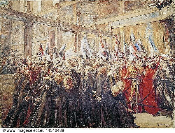 Ãœ Kunst  Liebermann  Max  (1847 - 1935)  GemÃ¤lde  'Papst Leo XIII. in der sixtinischen Kapelle'  1906  Landesmuseum fÃ¼r Kunst und Kulturgeschichte  MÃ¼nster