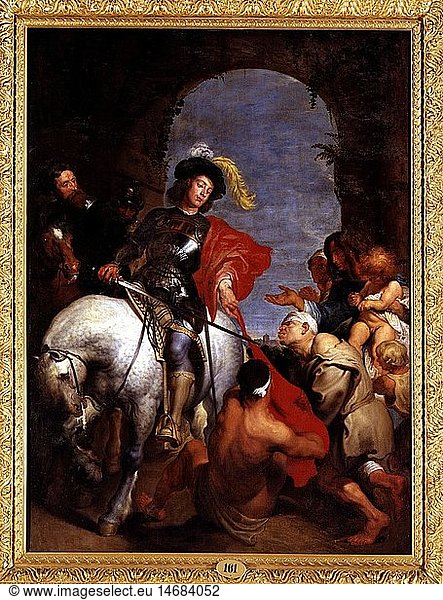 Ãœ Kunst  Sakralkunst  Personen  Martin von Tours  Heiliger  315 - 397  in RÃ¼stung auf Pferd  von Anthonis van Dyck (1599 - 1649)  GemÃ¤lde  Pommersfelden  BegrÃ¼nder des 1. abendlÃ¤ndischen Kloster in Gallien