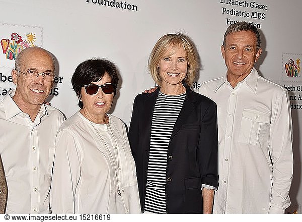 (L-R) Jeffrey Katzenberg  Marilyn Katzenberg  Willow Bay and The Walt Disney Company CEO Bob Iger attend the Elizabeth Glaser Pediatric Aids Foundation's 30th Anniversary  A Time For Heroes Family Festival at Smashbox Studios on October 28  2018 in Culver City  California.