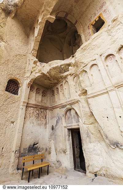 'Manmade cave dwellings; Goreme  Cappadocia  Turkey'