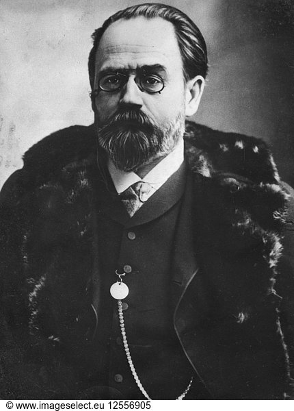 Émile Zola (1840-1902)  französischer Schriftsteller  19. Jahrhundert. Künstler: Unbekannt