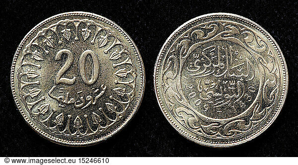 20 Millim coin  Tunisia  2009