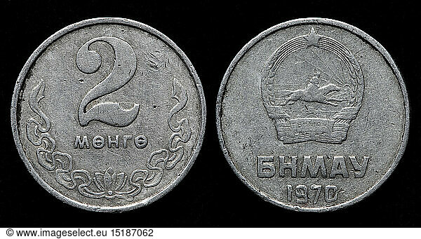 2 Mongo coin  Mongolia  1970