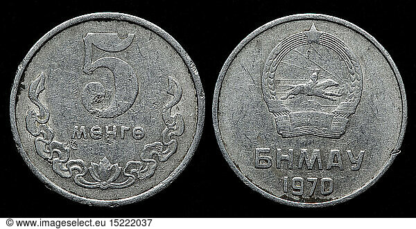 5 Mongo coin  Mongolia  1970