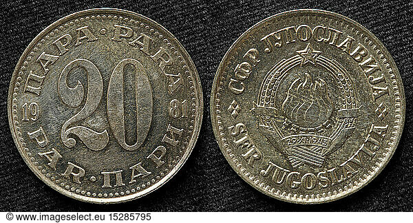 20 Para coin  Yugoslavia  1981