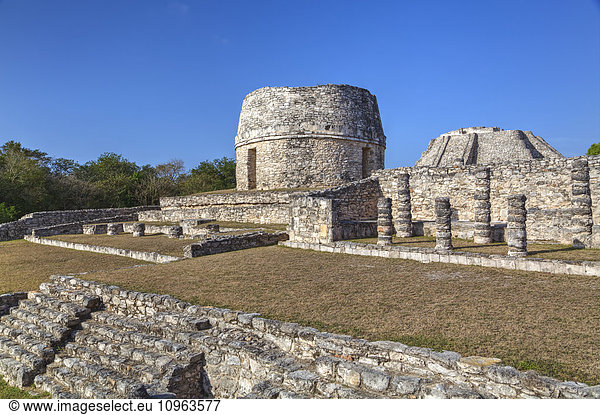'Round Temple  Mayapan Mayan archaeological site; Yucatan  Mexico'