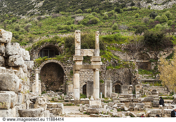 'Ruins of Ephesus  a world heritage site; Ephesus  Izmir  Turkey'