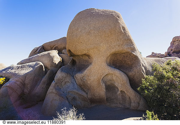 'Skull rock  a rock formation in Joshua Tree National Park; California  United States of America'