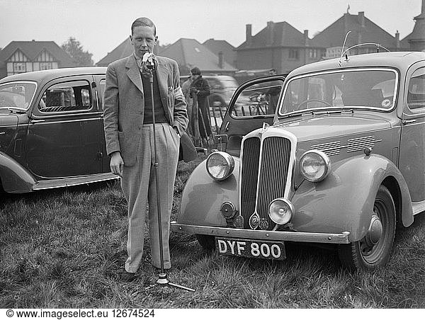 1937 Standard Twelve beim Standard Car Owners Club Gymkhana  Ace of Spades  Kingston Bypass  1938. Künstler: Bill Brunell.
