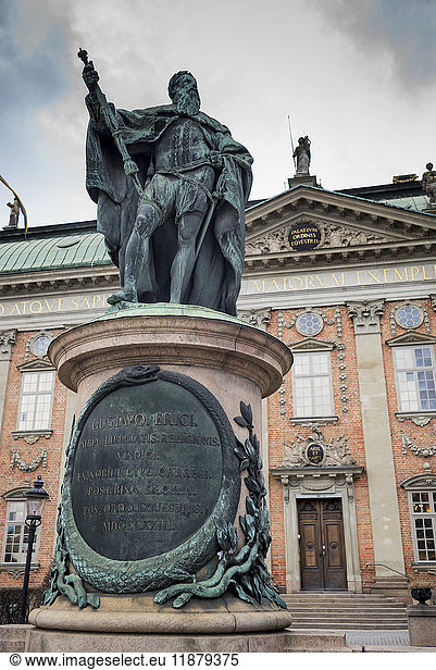 'Statue of Gustaf Eriksson Vasa in front of House of Nobility; Stockholm  Sweden'
