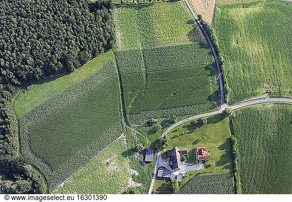 Österreich  Steiermark  Hartberg  Stubenberg  Häuser und Felder