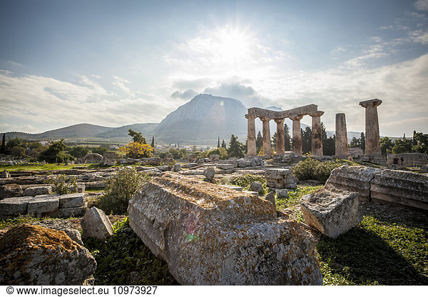 'Stone ruins,  Temple of Apollo; Corinth,  Greece'