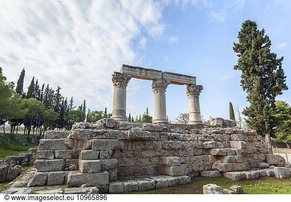 'Stone ruins with columns; Corinth  Greece'