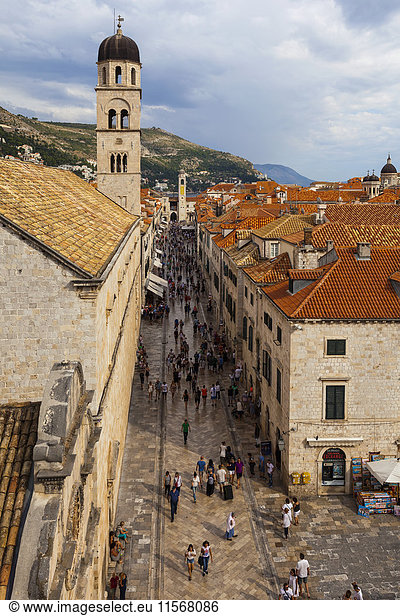 'Stradun and Franciscan Monastery; Dubrovnik  Croatia'