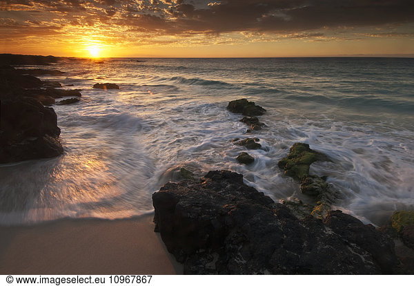 'Sunset on the Kona-Kailoa Coast; Island of Hawaii  Hawaii  United States of America'