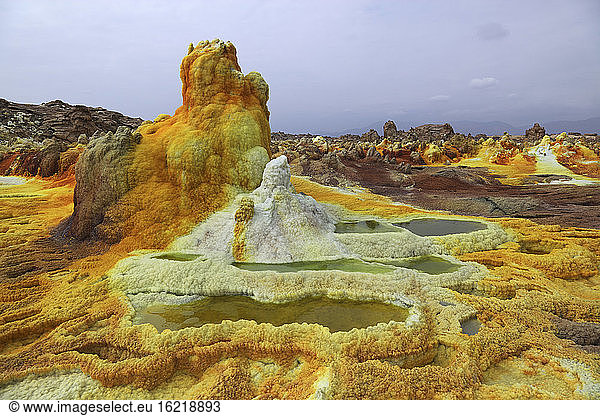 Äthiopien  Blick auf den geothermischen Standort Dallol