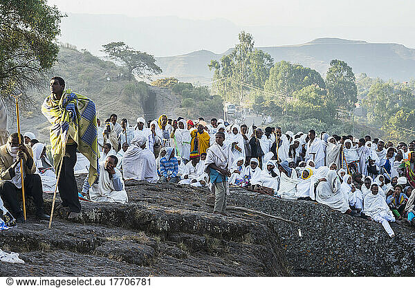 Äthiopisch-orthodoxe christliche Pilgerreise; Lalibela  Äthiopien