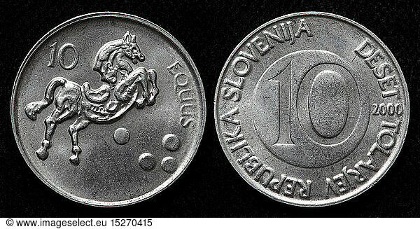 10 Tolarjev coin  Slovenia  2000