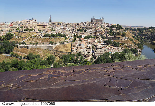 'Toledo skyline and Alcazar; Toledo  Castile-La Mancha  Spain'