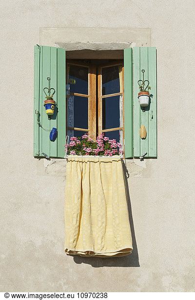 'Window with green shutters; Provence  France'