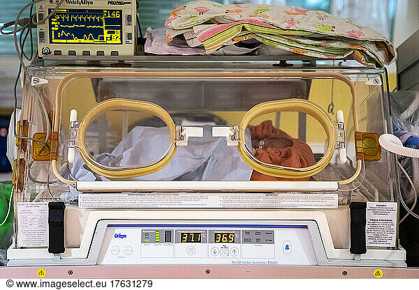 A baby born prematurely is transferred to a hospital closer to where his parents live.