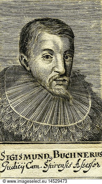 A4  Buchner  Sigismund  deut. Jurist  Portrait  Kupferstich  16. Jahrhundert A4, Buchner, Sigismund, deut. Jurist, Portrait, Kupferstich, 16. Jahrhundert,